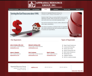 trouptexasappraiser.com: Appraisal Resource Group Real Estate Appraisers & Consultants Serving the East Texas Area
Rooted in East Texas, we service Tyler, Whitehouse, Lindale, Bullard, Flint, Chapel Hill, Lake Tyler, Smith County and it’s adjoining counties. With over 60 years of experience, we can service all of your real estate appraisal needs. We work for homeowners, buyers, sellers, attorneys and other major corporations. Our years of experience combined with our competitive fees, quick turnaround time and courteous staff are sure to exceed your expectations. 