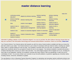 master-distance-learning.com: master distance learning
 master distance learning, Interested in getting a Master of Arts or Business degree? You can do just that. We offer distance learning classes that can help you succeed in the information technology and business administration industries. Check us out today.