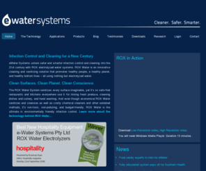 ewatersystems.com: Infection control, non toxic sanitizing and cleaning | eWater Systems
Electrolyzed water from eWater. Environmentally friendly chemical free infection control, cleaning and sanitizing solution. Cleaner, Safer, Smarter.