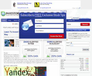 investorsedge.com: Investors Edge –Investing information and Stock trading advice and information
Canadian and USA stock and investing information. Penny stocks, small cap info, stock advice, news, most actives, market information, portfolio management tools