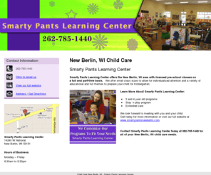 newberlinpreschoolandchildcare.com: Child Care New Berlin, WI - Smarty Pants Learning Center
Smarty Pants Learning Center provides Child Care, Stay ‘n play program, Extended care to New Berlin, WI. Call 262-785-1440.
