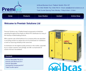 premiair-solutions.com: Premiair Solutions Limited | Compressed Air Distributor | HPC Distributors
Premiair Solutions are a Thetford based compressed air distributor operating throughout East Anglia as official HPC distributors for many of the Industrys market leading products.