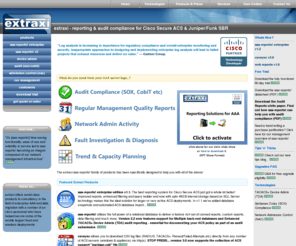 extraxi.com: extraxi - reporting and audit compliance for Cisco Secure ACS & 
Juniper/Funk SBR
Extraxi aaa-reports! is a powerful reporting tool for the Cisco Secure ACS product