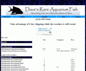 Davesfish.com: Dave39;s Rare Aquarium FishPrice List