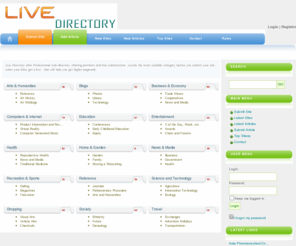 live-directory.net: Live Directory
Live Directory offer Professional web directory offering premium and free submissions. Locate the most suitable category before you submit your site. when your links get a live , that will help you get higher pagerank.