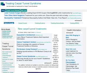 treatingcarpaltunnelsyndrome.net: Treating Carpal Tunnel Syndrome
Get information on treatments for Carpal Tunnel Syndrome