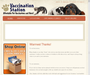 thevaccinationstation.net: Warmest Thanks! 
The Vaccination Sation - Low Cost Vacciantion for your pets