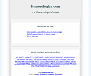 numerologias.com: La Numerologia Online
Calculos de Numerologia