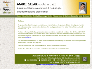 acupuncturesandiego.com: acupuncturesandiego.com - Marc Sklar m.s.t.o.m., laC - Board Certified Acupuncturist&Herbologist
acupuncturesandiego.com - Marc Sklar m.s.t.o.m., laC - Board Certified Acupuncturist and Herbologist