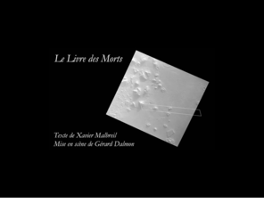 livresdesmorts.com: Le Livre des Morts
le livre des morts est une oeuvre interactive multimedia ecrite par xavier malbreil et mise en scene par gerard dalmon.