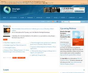 silverlight-show.net: SilverlightShow: Silverlight Community - articles, news, tutorials, showcase, videos
SilverlightShow - the continuously growing Silverlight community, providing you tons of Silverlight articles, news, samples, source code, videos, jobs and more.