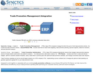 tradepromo.com: Trade Promotion – TPM – TPO – Synectics Group
Gain control of your TPM spending using Account Review for Trade Promotion Management and TPO Planner for Trade Promotion Optimization.