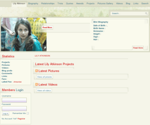 lilyatkinson.com: Welcome to Lily Atkinson Fansite
Welcome to Lily Atkinson Fansite