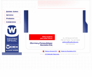 audiovida.com: AUDIOVIDA ::: Sitio Oficial :::
Completo Centro Audiológico en Cali-Colombia, Sur América. Adaptación de Audífonos, Diagnóstico Auditivo y Vestibular.