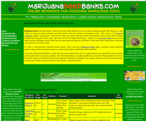 marijuanaseedbanks.com: Marijuana Seeds and Marijuana Seed Banks Review
Marijuana Seed Banks, the complete online reference for choosing marijuana seeds, cannabis Seeds and growing marijuana.