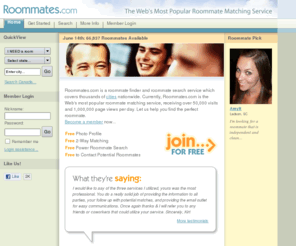 roomates-roommates.com: Roommates, roommate finder and roommate search service
Roommates.com is a roommate finder and roommate search service. Roommates.com offers an effective way for you to find roommates and rooms for rent.
