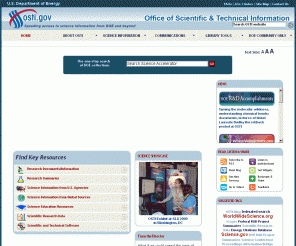 osti.gov: Office of Scientific and Technical Information, OSTI, U.S. Department of Energy
Office of Scientific and Technical Information (OSTI), U.S. Department of Energy  Research Results, Energy, Science, and Technology Information, Speeding access to science information from DOE and Beyond