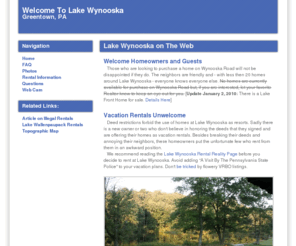 wynooskalake.com: The Lake Wynooska Official Web Site for the Community of Lake Wynooska, Greentown, PA
The Offical Website of the Lake Wynooska Community, Greentown, Pennsylvania (PA)