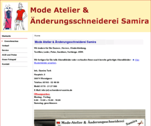 schneiderei-samira.de: Änderungsschneiderei Samira in Wennigsen
Wir ändern für Sie Damen-, Herren-, Kinderkleidung.