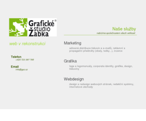 gsz.cz: Grafické studio Žabka
Grafické studio Žabka | marketingové služby, grafické služby, webdesign