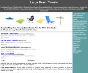 beachbathtowels.net: Large Beach Towels Can be fun, See if You Use Your Towels This Way
The Many Uses for Large Beach Towels..