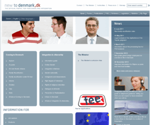 newtodenmark.dk: New to Denmark - The Official Portal for Foreigners and Integration
The portal is run by the Ministry of Refugee, Immigration and Integration Affairs (the Integration Ministry) and the Danish Immigration Service, which is a department within the Ministry. The aim of the portal is to provide information on living, working and studying in Denmark.