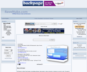 ravenuke.com: Rave Nuke
PHPNuke Themes, PHPNuke Modules, PHPNuke Blocks, PHPNuke Scripts and PHPNuke Downloads