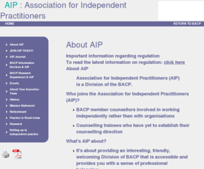 aiponline.org.uk: BACP AIP - About AIP
AIP - About AIP