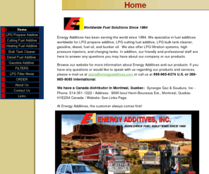 lpgadditives.com: Energy Additives - Fuel Additives for LPG, Cutting Fuel, Fuel Oil, Diesel, Gasoline
Energy Additives, Inc. Manufacturer and sales of patented petroleum additives and supplements worldwide.