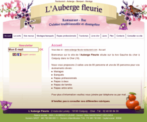 auberge-fleurie-restaurant.com: Auberge Fleurie - Accueil - vous accueille tous les jours sauf le jeudi sur la rive gauche du Cher plus précisément à CORQUOY (18).
vous accueille tous les jours sauf le jeudi sur la rive gauche du Cher plus précisément à CORQUOY (18).