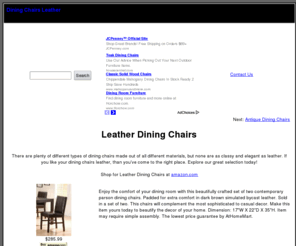 diningchairsleather.com: Leather Dining Chairs: Dining chairs in leather
Leather dining chairs can add a touch of elegance to your home.