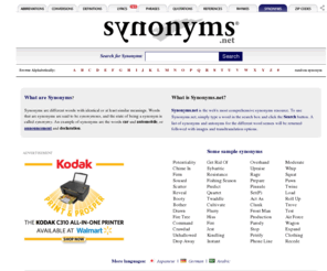 synonyms.net: Synonyms.net
Synonyms.net: The A to Z of word synonyms, thesaurus and antonyms on the Net!
