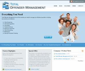 totaloffendermanagement.com: Total Offender Management | 
Total Offender Management is a comprehensive system for managing offender populations for pre-release and community corrections organizations.