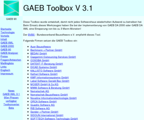 gaeb2000.info: GAEB Toolbox V 3.11
GAEB Softwareentwicklung