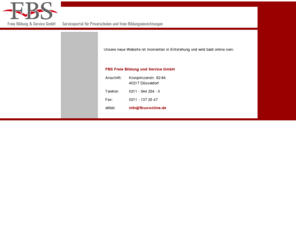 privatschulberatung.biz: FBS Freie Bildung und Service GmbH - Das Serviceportal für Privatschulen und freie Bildungseinrichtungen
Das Serviceportal für Privatschulen und freie Bildungseinrichtungen