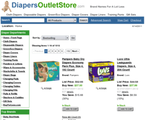 diaperoutletstore.com: Diapers Outlet Store: Cloth Diaper Deals, Disposable Diaper Bargains at DiapersOutletStore.com
Find the lowest prices on brand name diapers at DiapersOutletStore.com (Page 1)