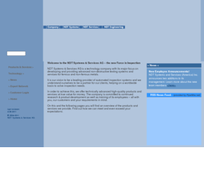 ndt-sas.com: NDT Systems & Services AG
NDT Systems & Services AG provides the most comprehensive pipeline service all over the world.