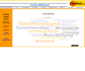 fairwall.de: Messebau, Veranstaltungen, Stellwand-Verleih, Mietmöbel von Fairwall
Messewände, Messeaufbau oder Mietmöbel für Ihren Messestand. Nehmen Sie Kontakt zu uns auf für Ihr individuelles Angebot.