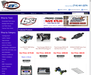 lapartshouse.com: Losi Parts House Radio Control R/C Cars, Trucks, Parts by Losi & Associated Parts House
We specialize in Losi, Associated & Traxxas
Live Inventory Counts, Low Prices, Same Day shipping World Wide.