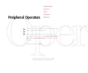 peripheral.co.za: Advertising, print and web design, marketing - Peripheral Operators
Advertising, design and marketing consulting