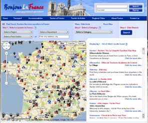 bonjourlafrance.net: tgv reservation: timetable, maps and tgv tickets reservation on bonjourlafrance.net
tgv reservation and tickets tariff of tgv with bonjourlafrance to travel in france to many destinations. This site offers all information about train or TGV travel: timetable, maps, stations and tickets prices