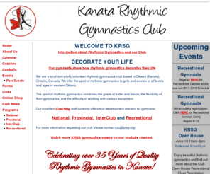 krsg.org: Kanata Rhythmic Gymnastics Club
We are a local non-profit, volunteer rhythmic gymnastics club based in Ottawa (Kanata), Ontario, Canada