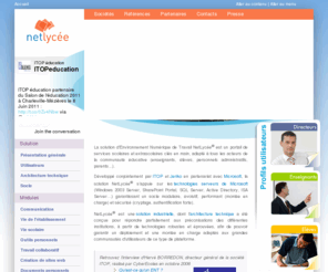 educ-aquitaine.net: NetLycée - Environnement Numérique de Travail (ENT) intuitif et performant
Site dédié à l'ENT NetCollège, Environnement numérique de travail dédié aux collège développé par ITOP en partenariat avec Microsoft. Il gère la vie scolaire, les notes de vie scolaire, l'adminsitration d'un établissement