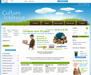 culture-interieure.net: Culture Intérieur - Growshop Hydroponique en ligne - Culture d'intérieur, Jardin d'intérieur - Spécialiste de la culture indoor & outdoor
Culture Intérieur Growshop Hydroponique en ligne, vente de matériel horticole pour la culture indoor & outdoor. Frais de port offert dès 100€ d'achats!