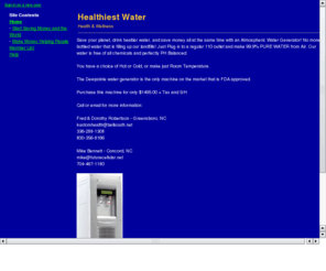 kustomhealth.com: Free & Pure Water
AWS; Water from air; pure ph balanced water