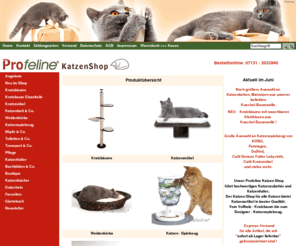 profeline-katzenshop.de: Katzenzubehör und Kratzbäume im Katzenshop von Profeline
Hochwertiges Katzenzubehör und ausgewählten Katzenbedarf finden Sie bei Profeline. Der Katzenshop für alle Katzen bietet vom Kratzbaum bis zum Katzenspielzeug Katzenartikel in bester Qualität.