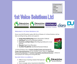 1stvoicesolutions.com: 1st Voice Solutions
1st Voice Solutions Nuance UK Certified Reseller and Instructor in Dragon NaturallySpeaking speech recognition software and training