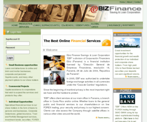 e-bizfinance.com: :: Ebiz Finance Saving & Loan Corporation :: Corporación Financiera Ebiz ::
Ebiz Finance Saving & Loan Corporation the best online financial solution provider