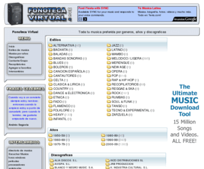 fonotecavirtual.com: Fonoteca - Musica - Fonoteca Virtual
Fonoteca virtual: historia de la musica por generos, años, discograficas, cantantes y grupos