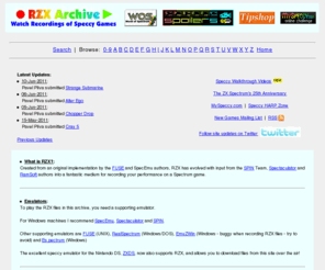 rzxarchive.co.uk: The RZX Archive - watch recordings of speccy games
Walkthrough recordings of ZX Spectrum games.